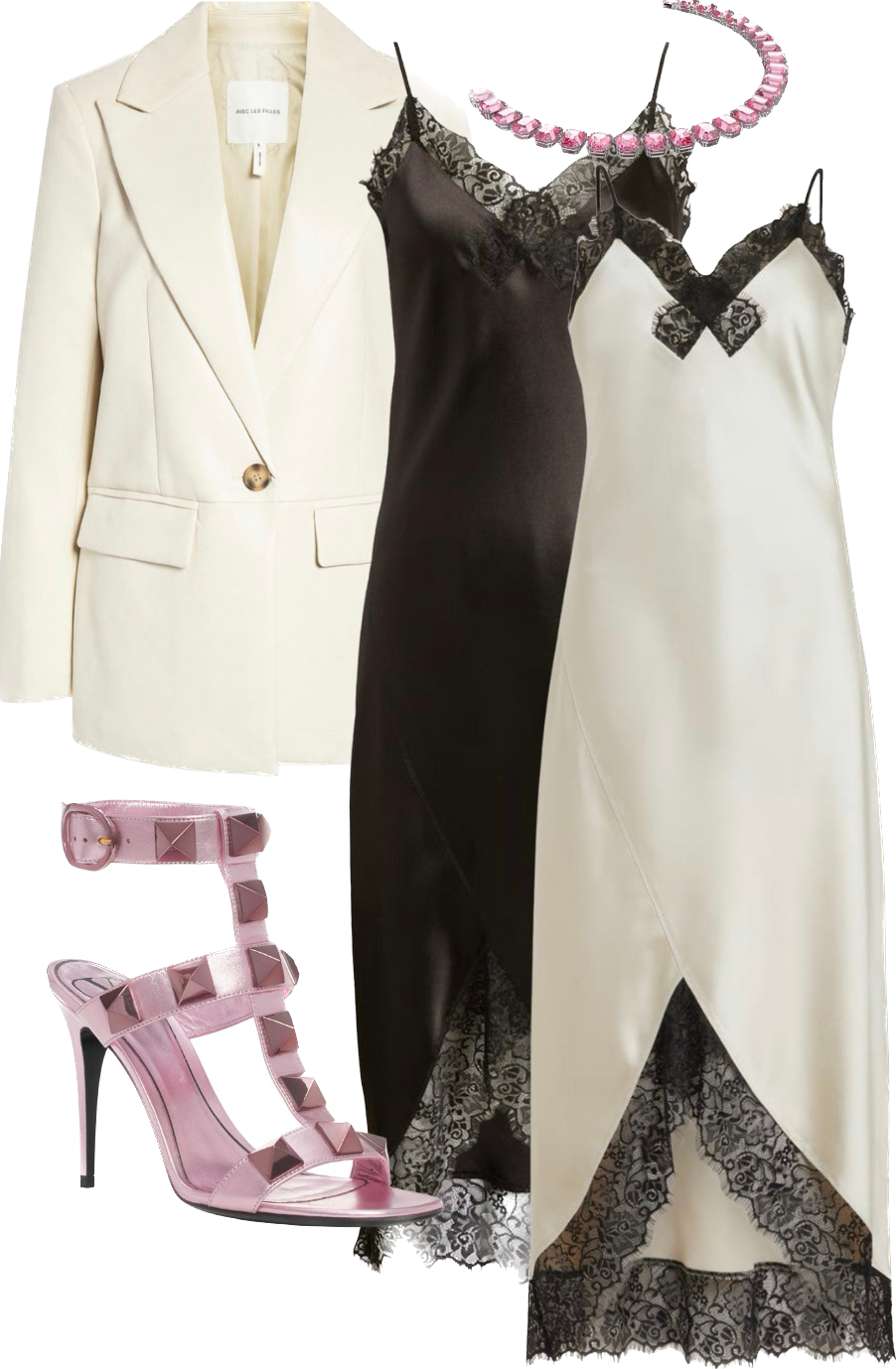 upgrade your look with this Style board with high low fashion staples 
